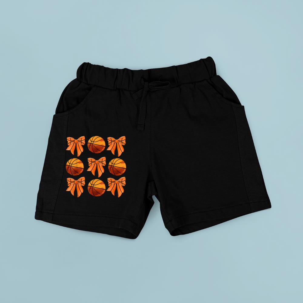 Coquette Basketball Bow Basketball Mom Girls Orange Ball Short
