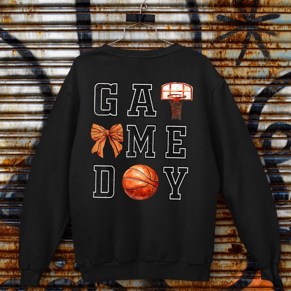 Coquette Basketball Bow Game Day Basketball Mom Sweatshirt