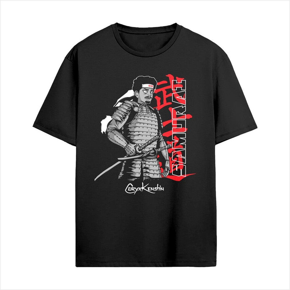 CORYxKENSHIN Samurai Shogun Black T-Shirt Coryxkenshin Merch Present For Friends