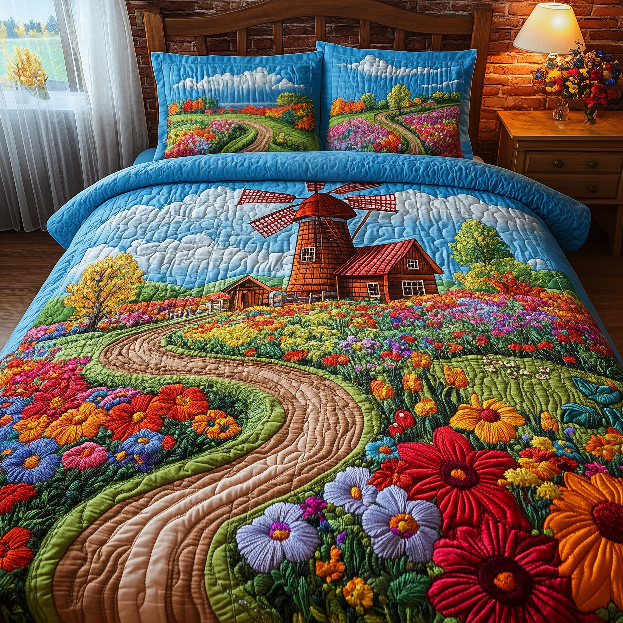 Cottage Path Dreams Quilted Bedding Set Duvet Cover Bedspread Set Item Good Gifts For Mom