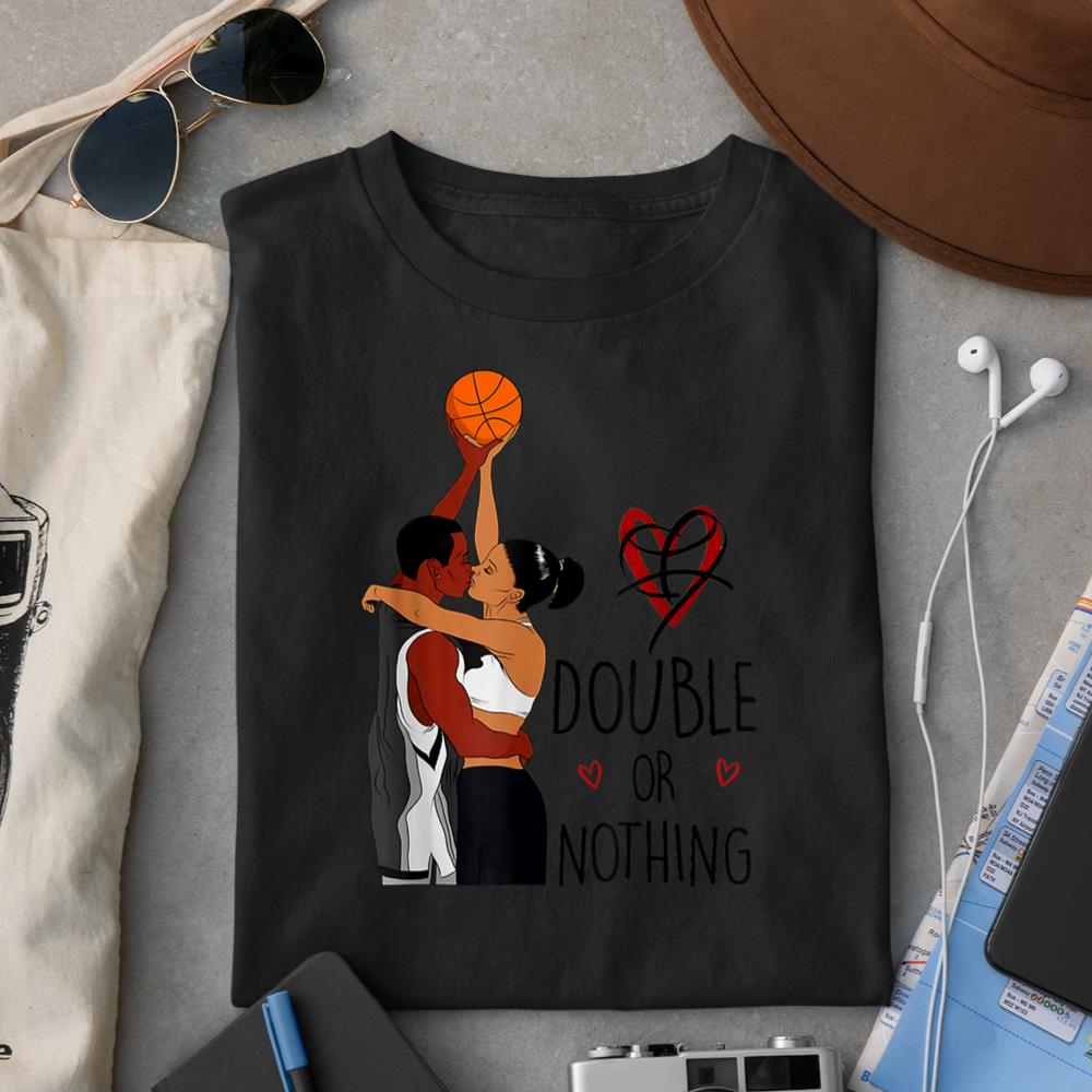 Couple Black Basketball Movies I Love You Card History Month T-Shirt