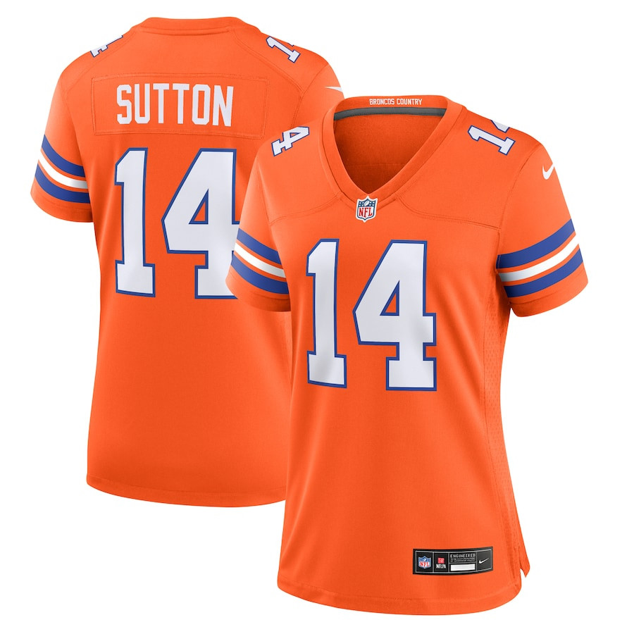 Courtland Sutton 14 Denver Broncos Women's Mile High Collection 1977 Throwback Player Game Jersey - Orange - JSDV565