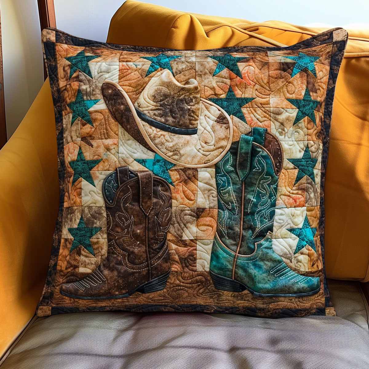Cowboy Boots Quilt Pillow Case Items Christmas Cowboy Western Gifts