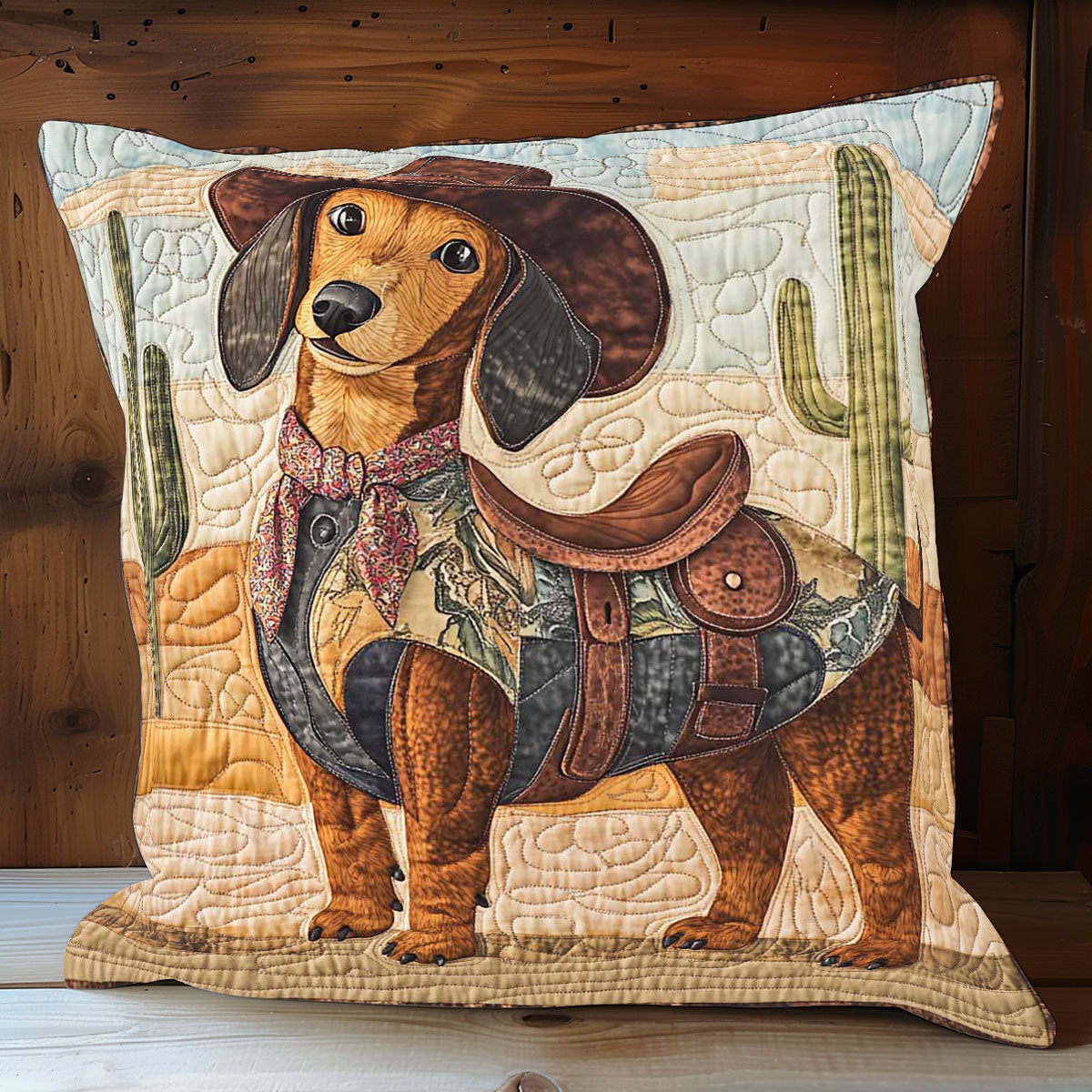 Cowboy Dachshund Quilt Pillow Case Stuff Dachshund Lover Christmas Xmas Gifts