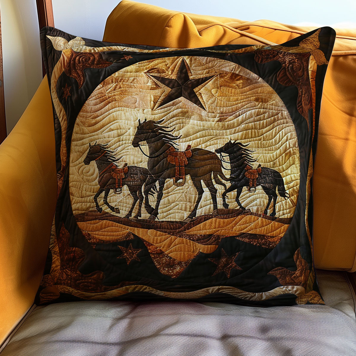 Cowboy Horse Quilt Pillow Case Horse Related Christmas Gifts Holiday