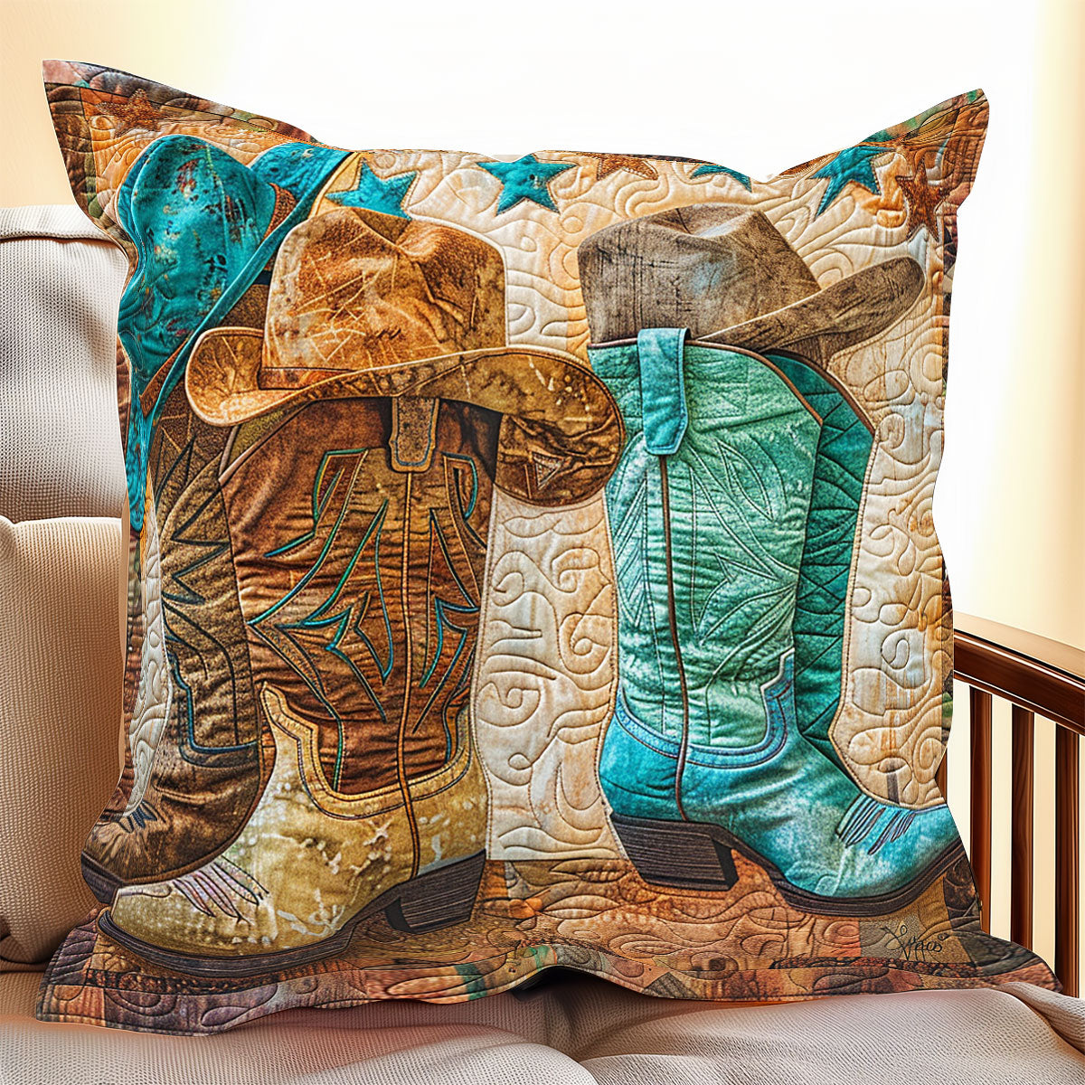 Cowboy Quilt Pillow Case Christmas Cowboy Western Gifts For Boyfriend