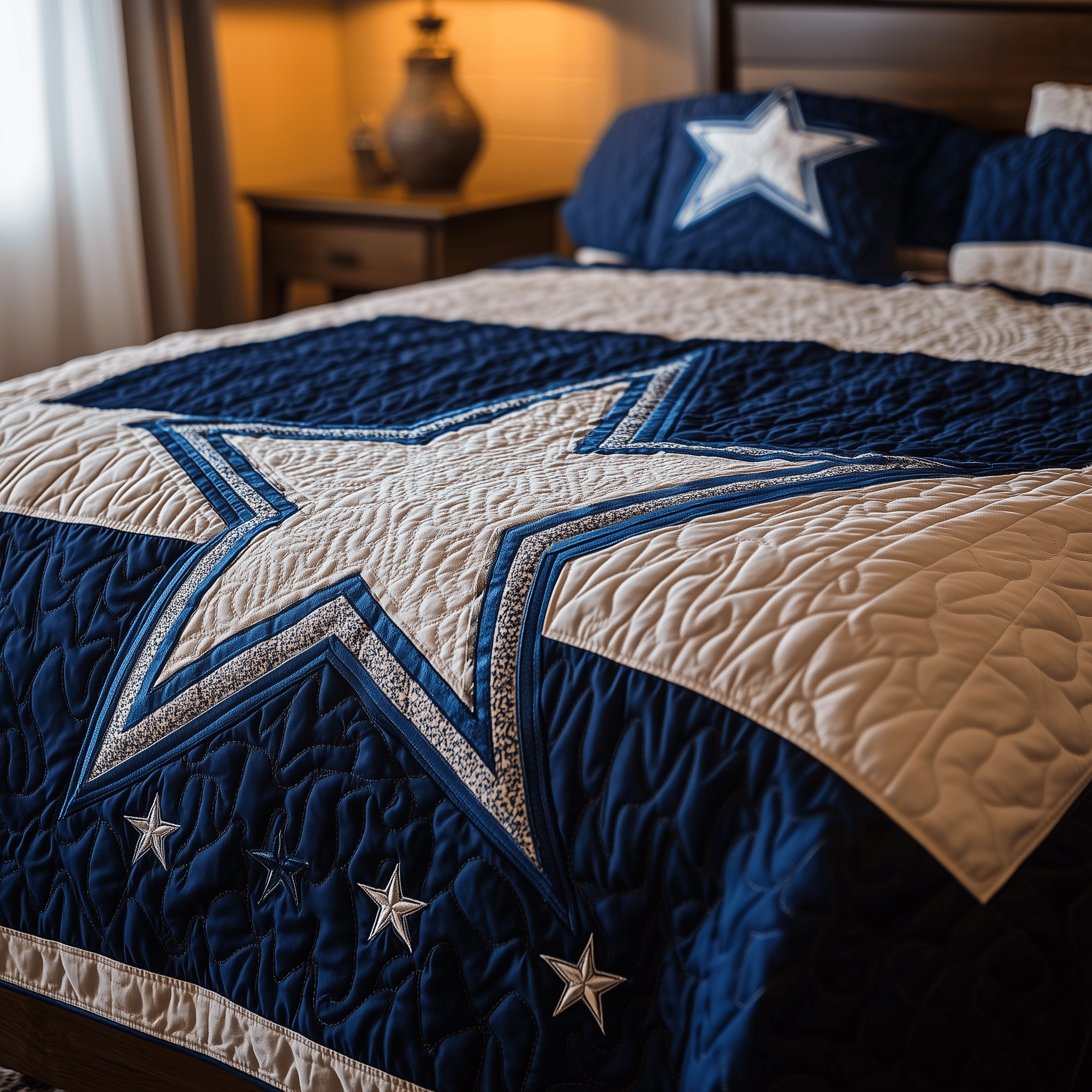 Cowboy Star Quilted Bedding Set Father's Day Duvet Cover Set Cow Lover Gift Ideas