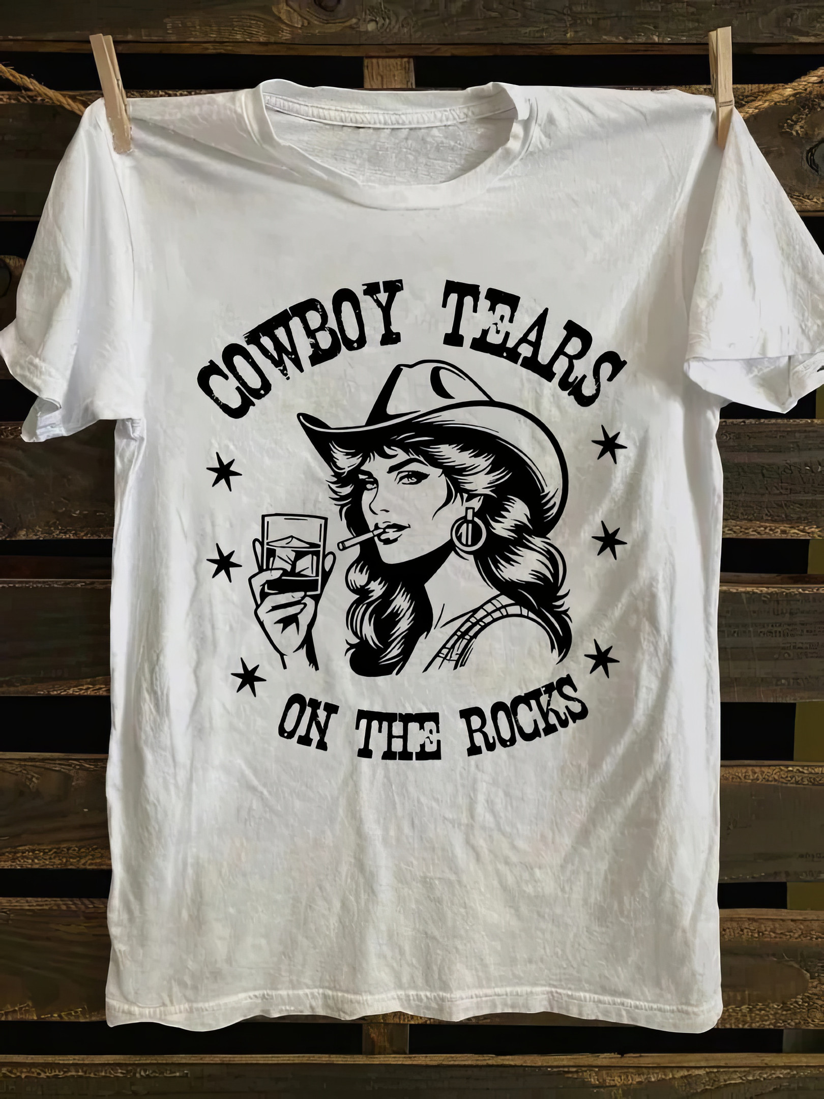 Cowboy Tears On The Rocks T-Shirt Unique Mother's Day Gifts