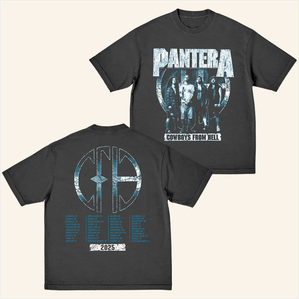Cowboys From Hell Band Photo T-Shirt Pantera Merch Birthday Presents For Boyfriend