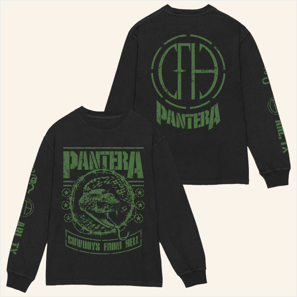 Cowboys From Hell Snake Long Sleeve Shirt Pantera Merch Unique Birthday Gifts For Boyfriend