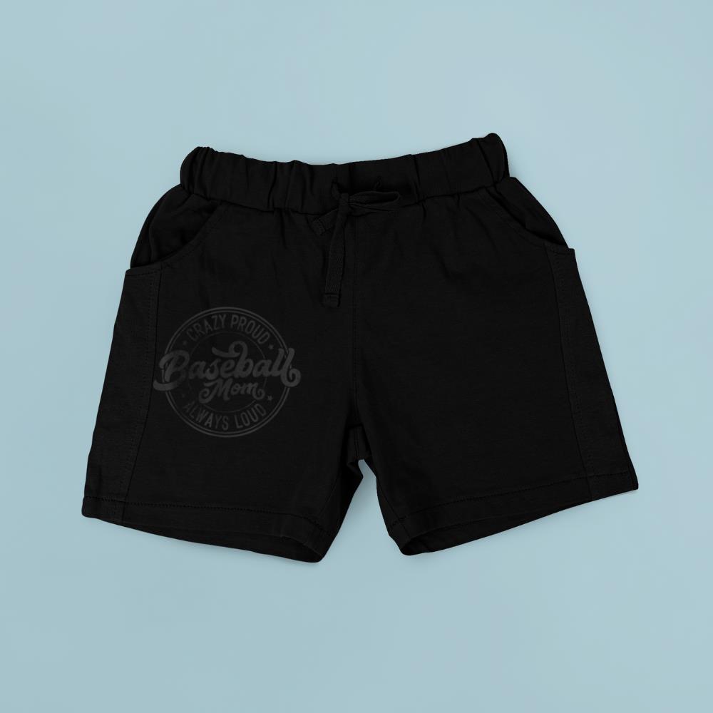 Crazy Proud Always Loud Baseball Mom Funny Saying Graphic Short