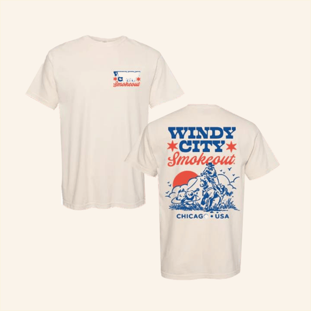Cream Rodeo Pig T-Shirt Windy City Smokeout Merch Birthday Gifts For Husband BFF Gifts