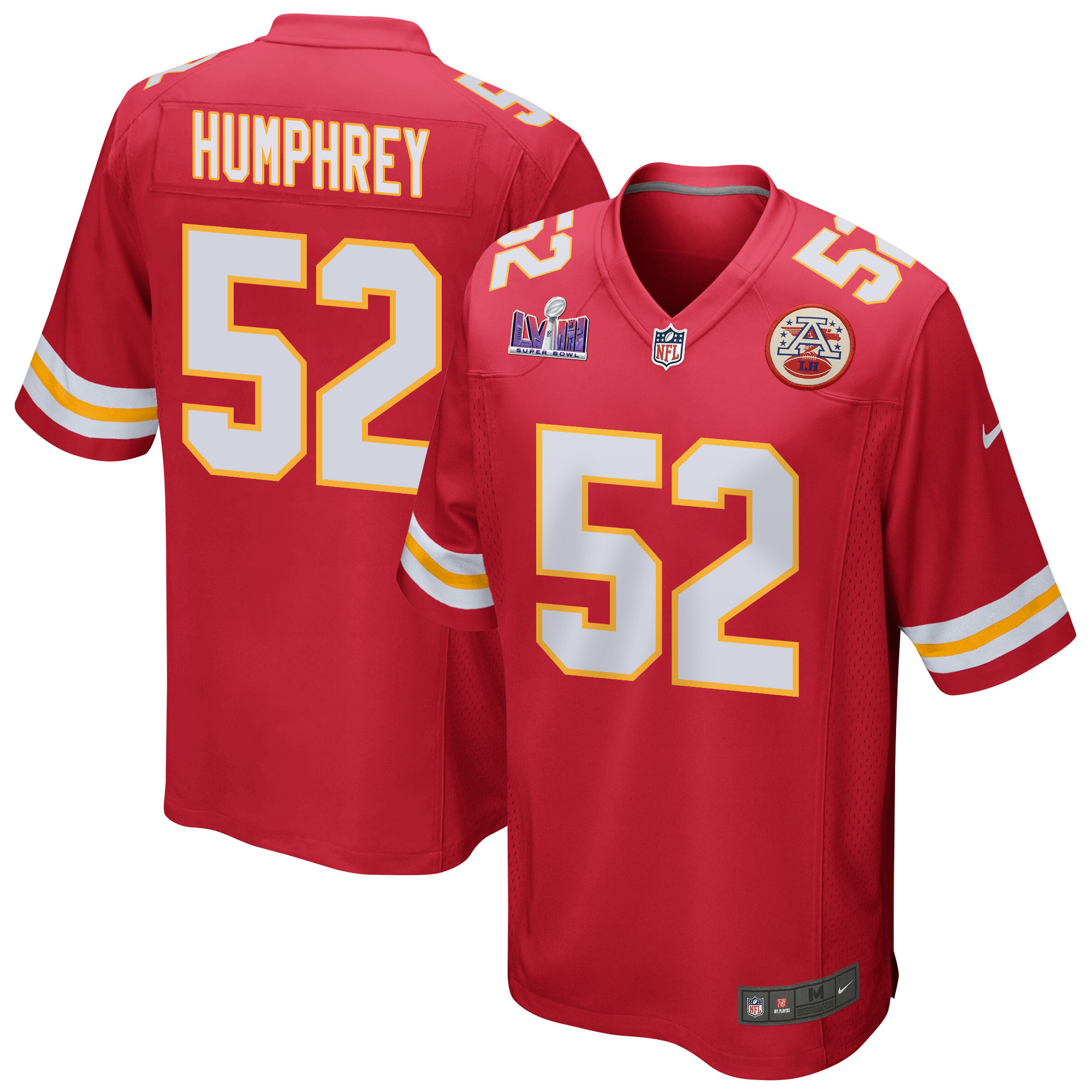 Creed Humphrey 52 Kansas City Chiefs Super Bowl LVIII Patch Game Men Jersey - Red - JSDV233