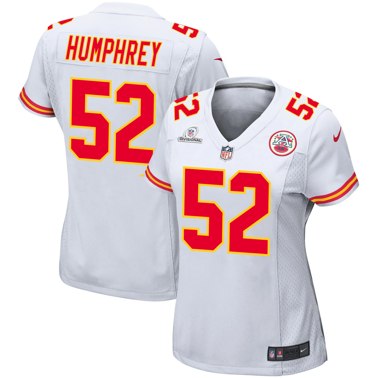 Creed Humphrey 52 Kansas City Chiefs Super Bowl LVIII Patch Game Women Jersey - White - JSDV140