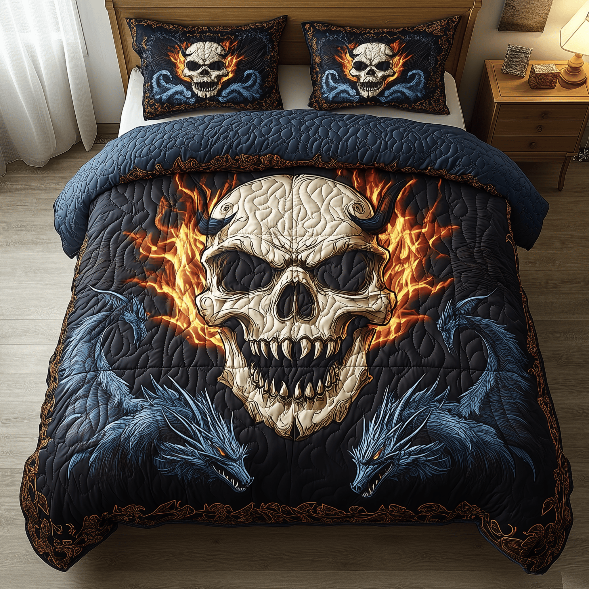 Crest of Doom Quilted Bedding Set Best Duvet Cover Bedspread Set Presents From Daughter To Dad