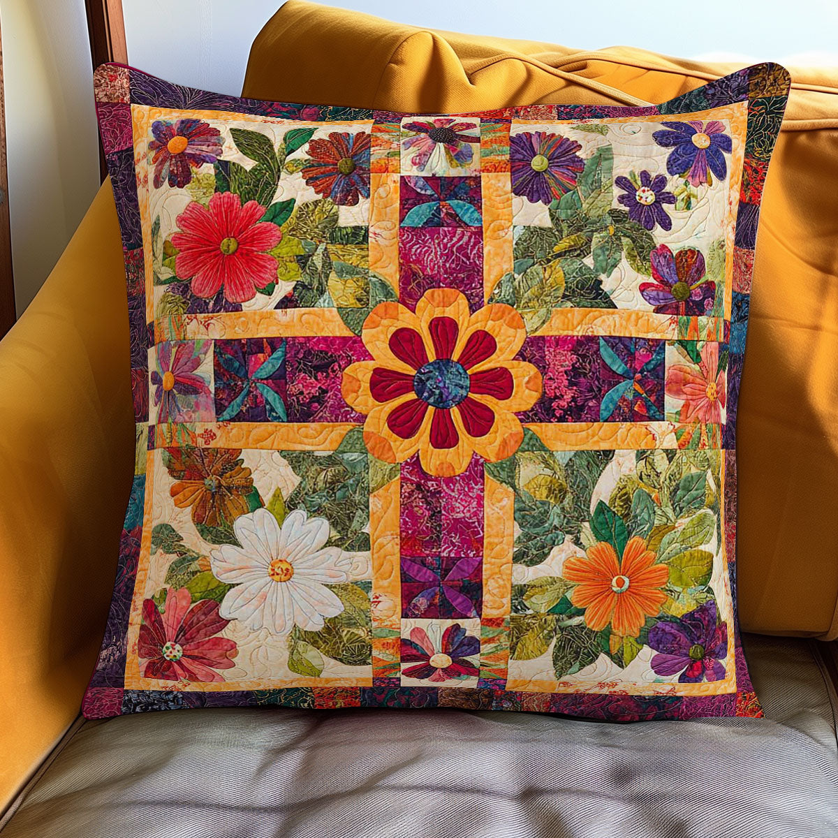 Cross Hippie Quilt Pillow Case Couch Pillow Covers Best Gifts For Hippie Boyfriend