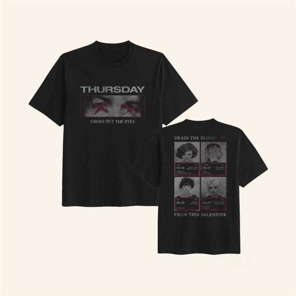 Cross Out The Eyes T-Shirt Thursday Merch Gift Ideas For Boyfriend Gifts For Best Friend