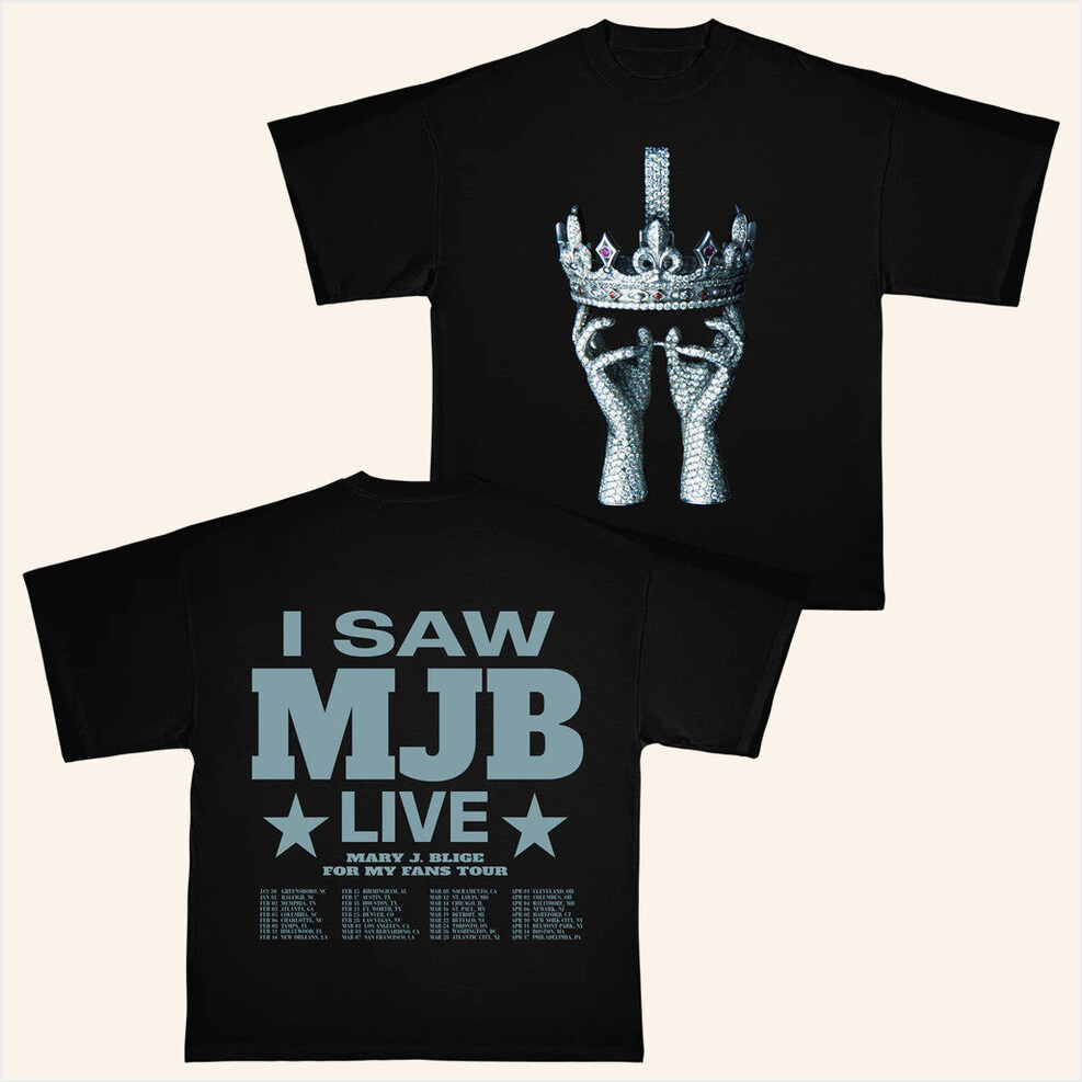 Crown Black T-Shirt Mary J Blige Merch Best Birthday Gifts For Wife Gifts For Best Friend