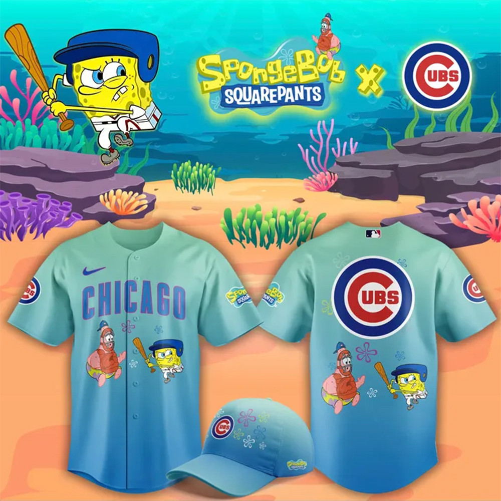 Cubs SpongeBob SquarePants Day Special 2025 Jersey Unique Gifts For Baseball Fans