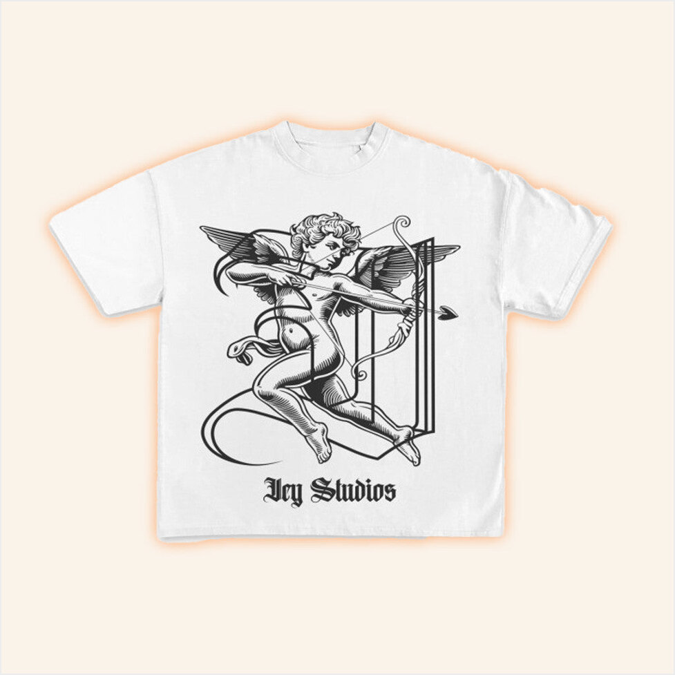 Cupid White Graphic Cropped Shirt Wear Icy Merch Birthday Gifts For Best Friend