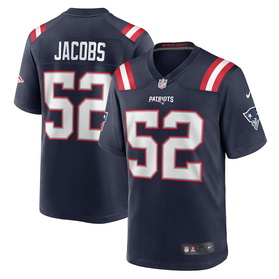 Curtis Jacobs 52 New England Patriots Team Game Men Jersey - Navy - JS443