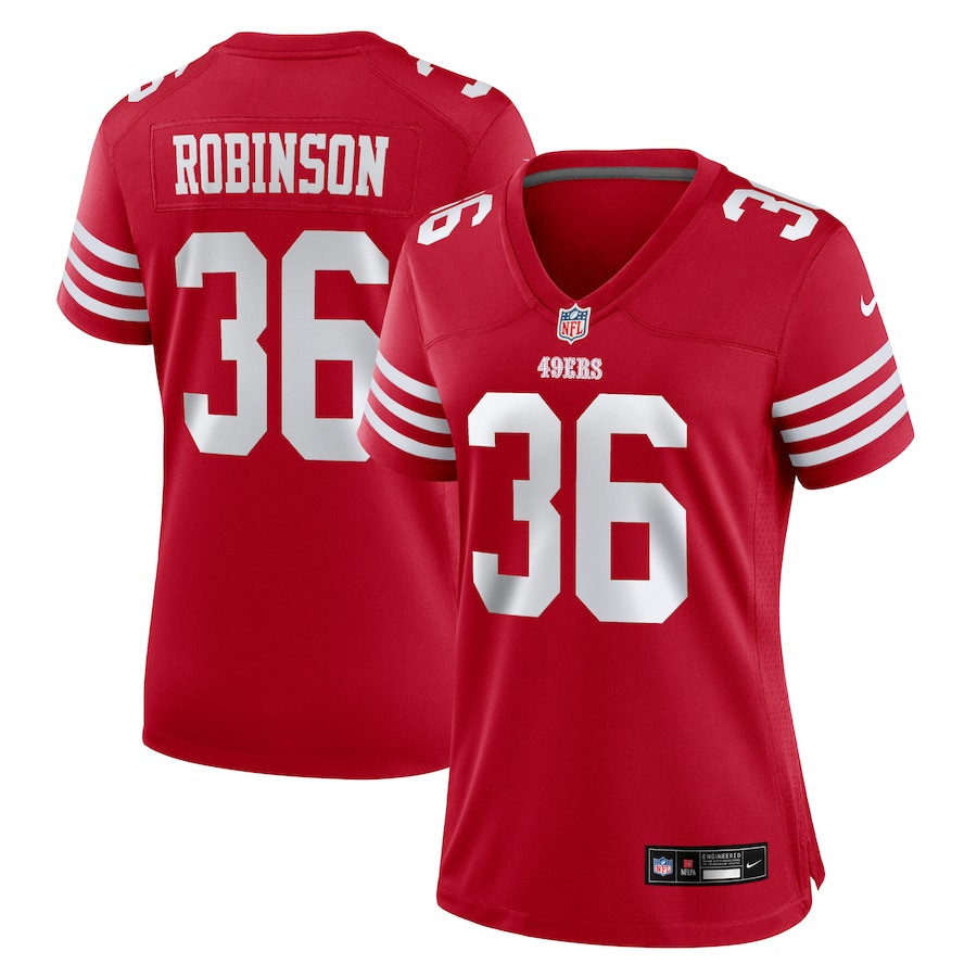 Curtis Robinson 36 San Francisco 49ers Women's Game Jersey - Scarlet - JS666