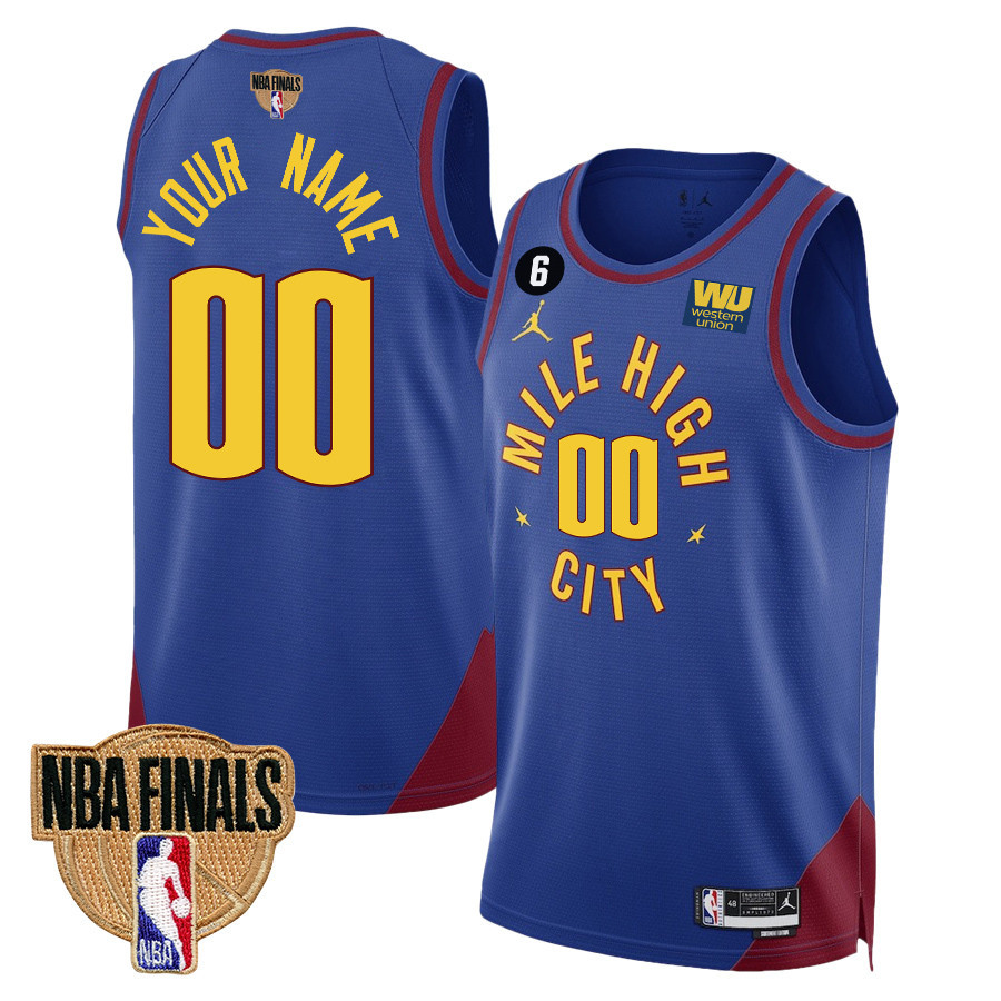 Custom 00 Denver Nuggets Final Champions 2023 Swingman YOUTH Jersey - Blue - JS640