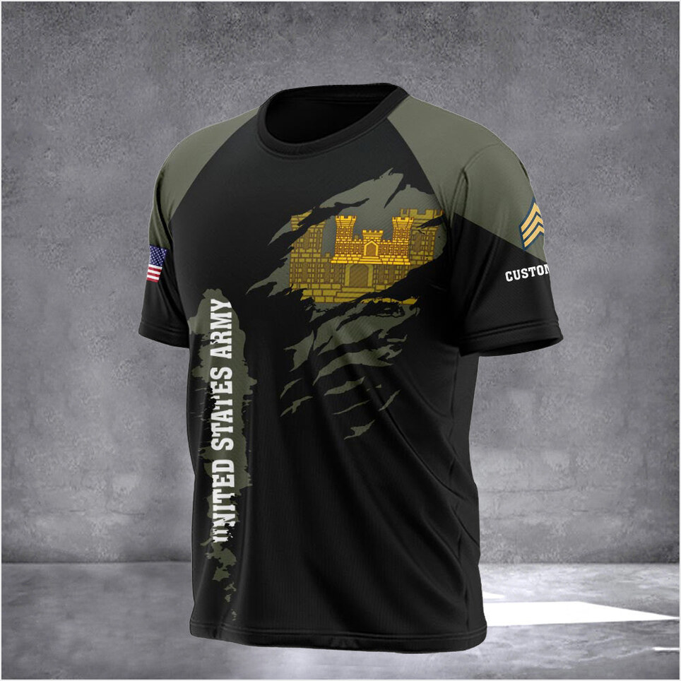 Custom Army Combat Engineer Shirt US Army T-Shirt Birthday Gifts For Father In Law BFF Gifts