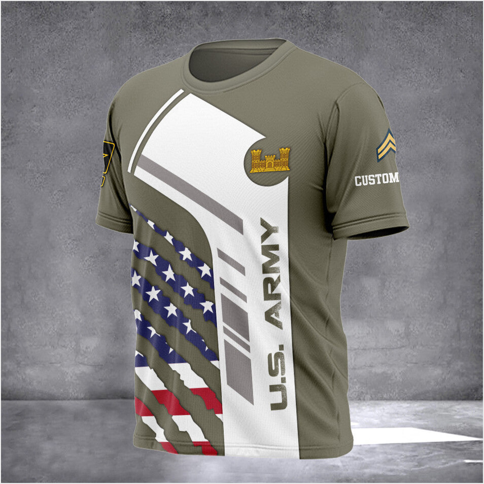 Custom Branches US Army Combat Engineer Shirt Army Apparel Birthday Gifts For Husband