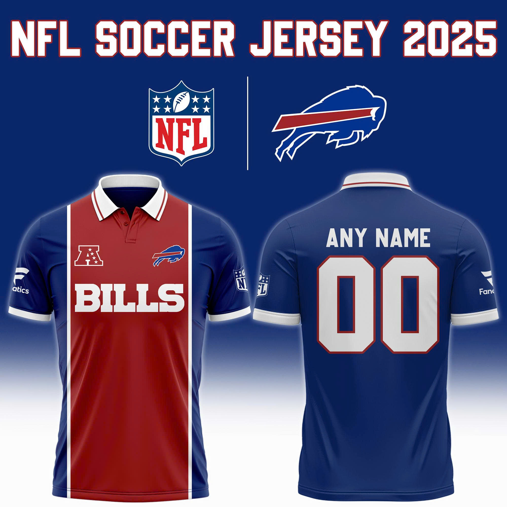 Custom Buffalo Bills Nfl 2025 Football X Football Soccer Jersey Gifts For Fans