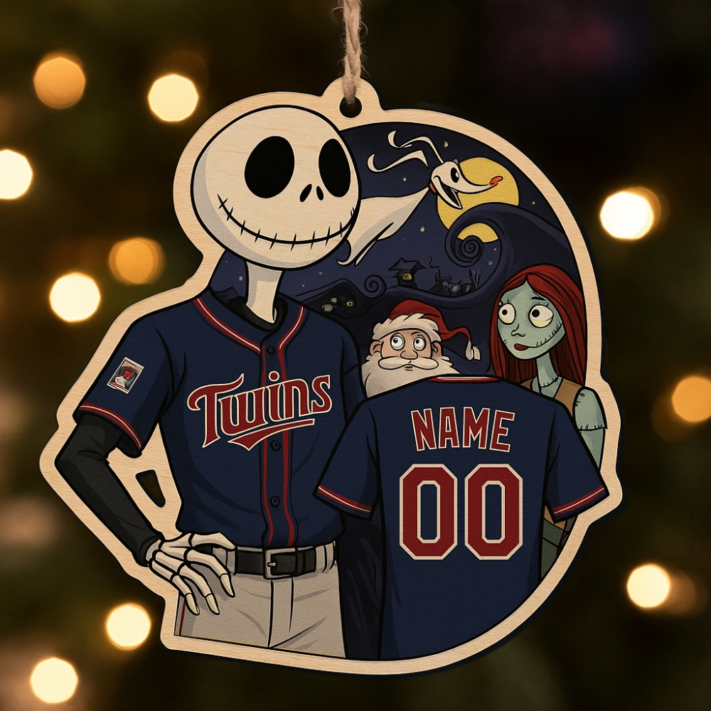 Custom Christmas Wooden Xmas Ornament Jack Skellington Twins 2025 Best Gift For Xmas Fans
