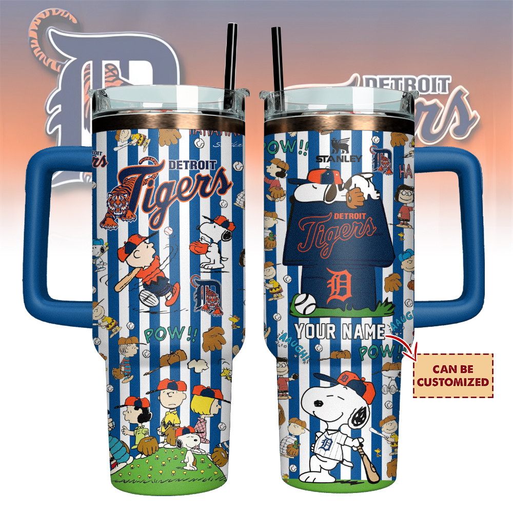 Custom Detroit Tigers X Peanuts Custom Stanley Stainless Steel Tumbler Gift For Baseball Fans