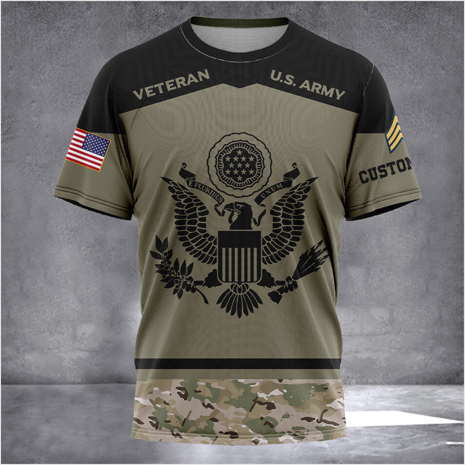Custom Eagle US Army Veteran Shirt Army T-Shirt Men's Gifts For Veterans Gifts For Best Friend