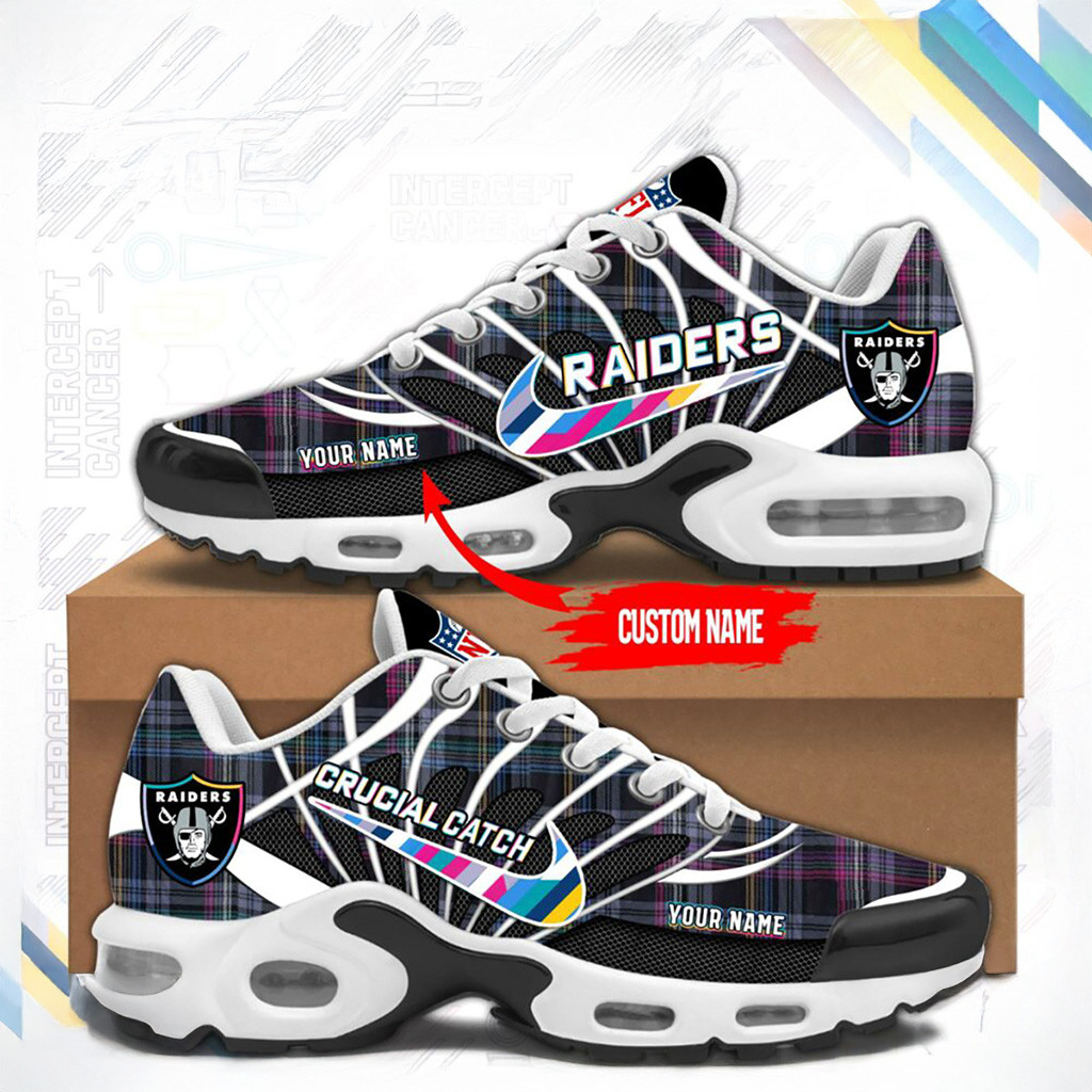 Custom NFL Las Vegas Raiders Crucial Catch Air Max Shoes Sneakers NFL Merch Gifts For Fans