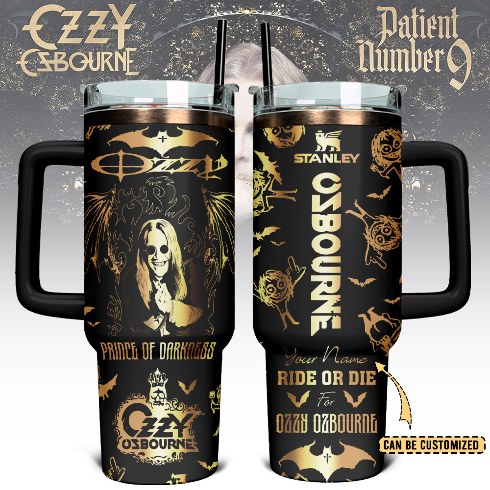 Custom Ozzy Osbourne Stanley Quencher Stainless Steel Tumbler Music Lover Gifts For Him