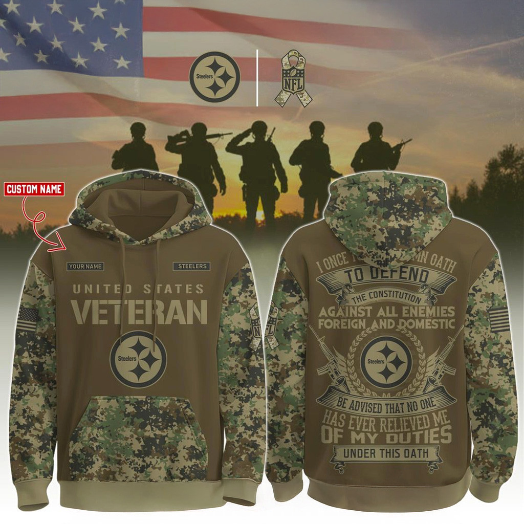Custom Pittsburgh Steelers Happy Veterans Day Night Game Hoodie Pittsburgh Steelers Merch Gifts