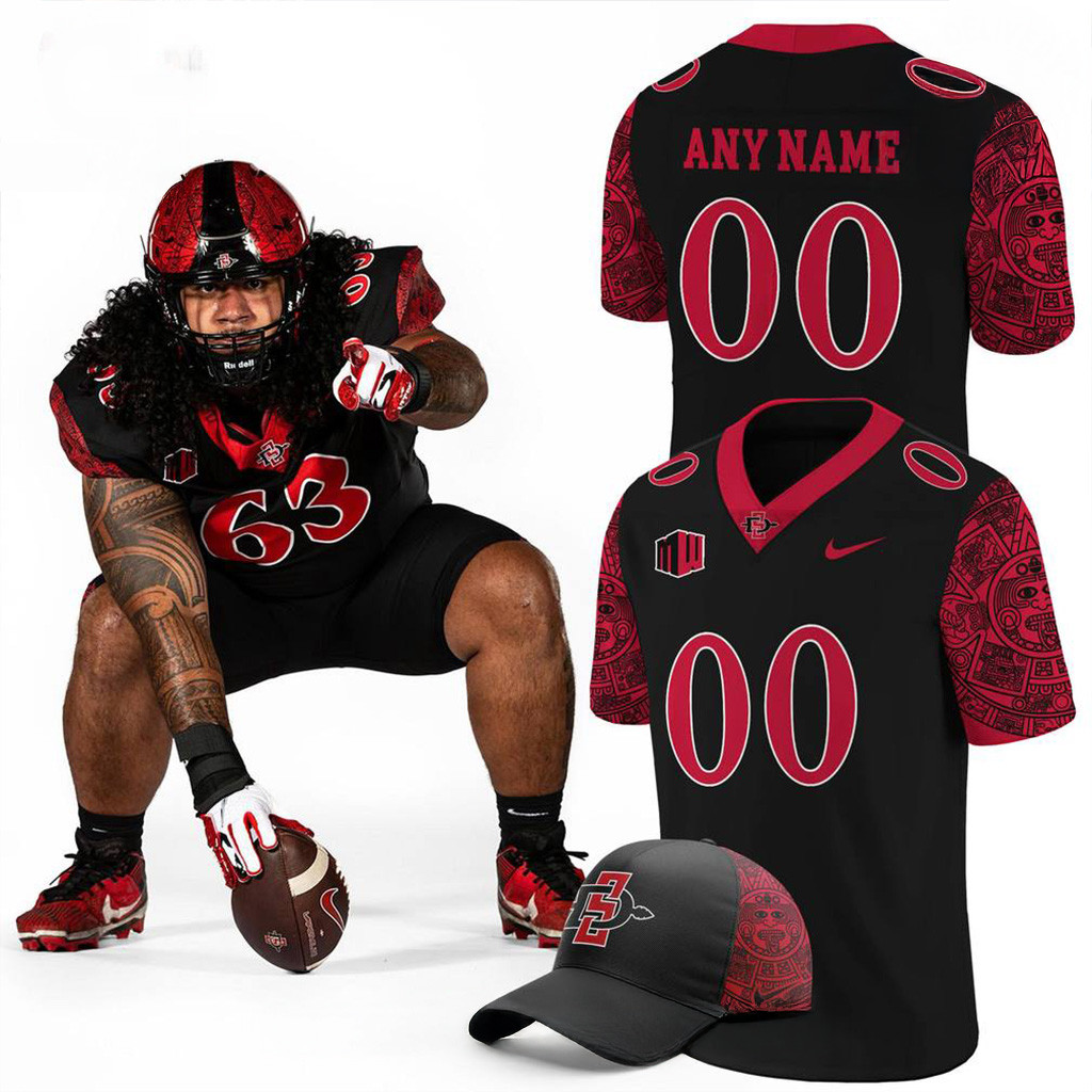 Custom San Diego State Football Jersey Black Fan Merch Football Lovers Gifts
