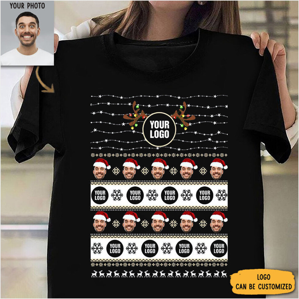 Custom Shirts With Faces Christmas T-Shirt Christmas Gifts For Coworkers Gifts For Friends