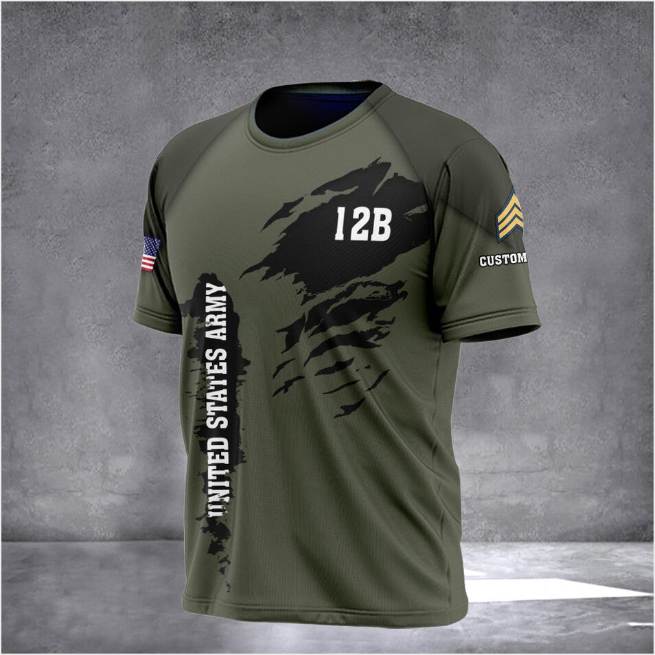 Custom US Army 12B Combat Engineer Shirt US Army T-Shirt Birthday Gifts For Dad Gifts For BFF