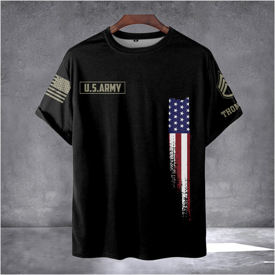 Custom US Army Veteran Shirt Proud Served Army Veteran Clothing Birthday Gifts For Father
