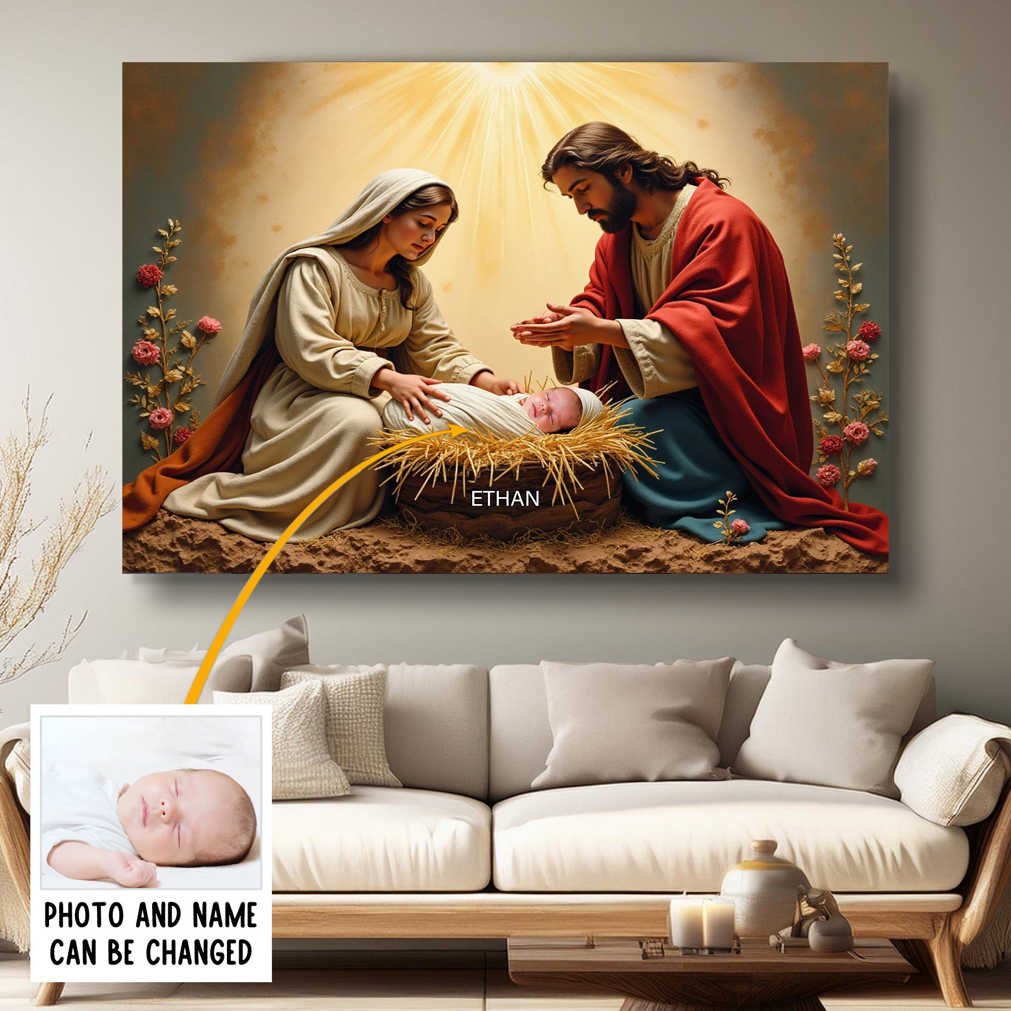 Customized Photo Jesus Poster Christian Wall Art For Living Room Decor