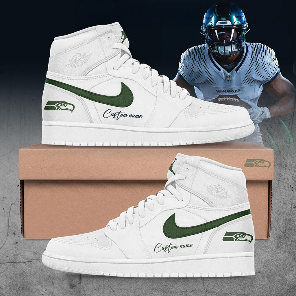 Customized Seattle Seahawks Air Jordan 1 Shoes Sneakers Seattle Seahawks Merch Gifts For Him