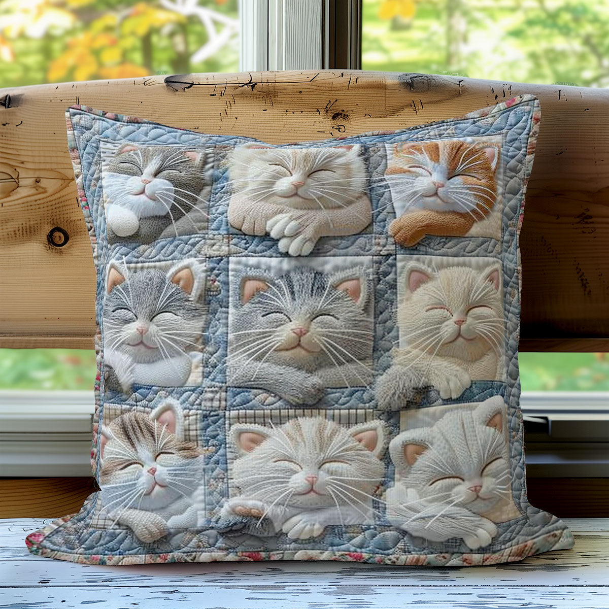 Cute Cats Sleeping Quilt Pillow Case Couch Pillow Covers Cool Cat Parent Gifts For Him Her