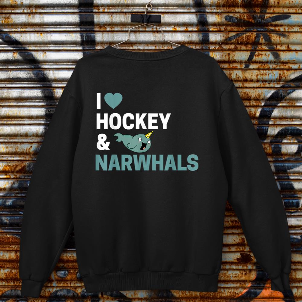 Cute Funny I Love Hockey & Narwhals T-Shirt For Ocean Lovers Sweatshirt