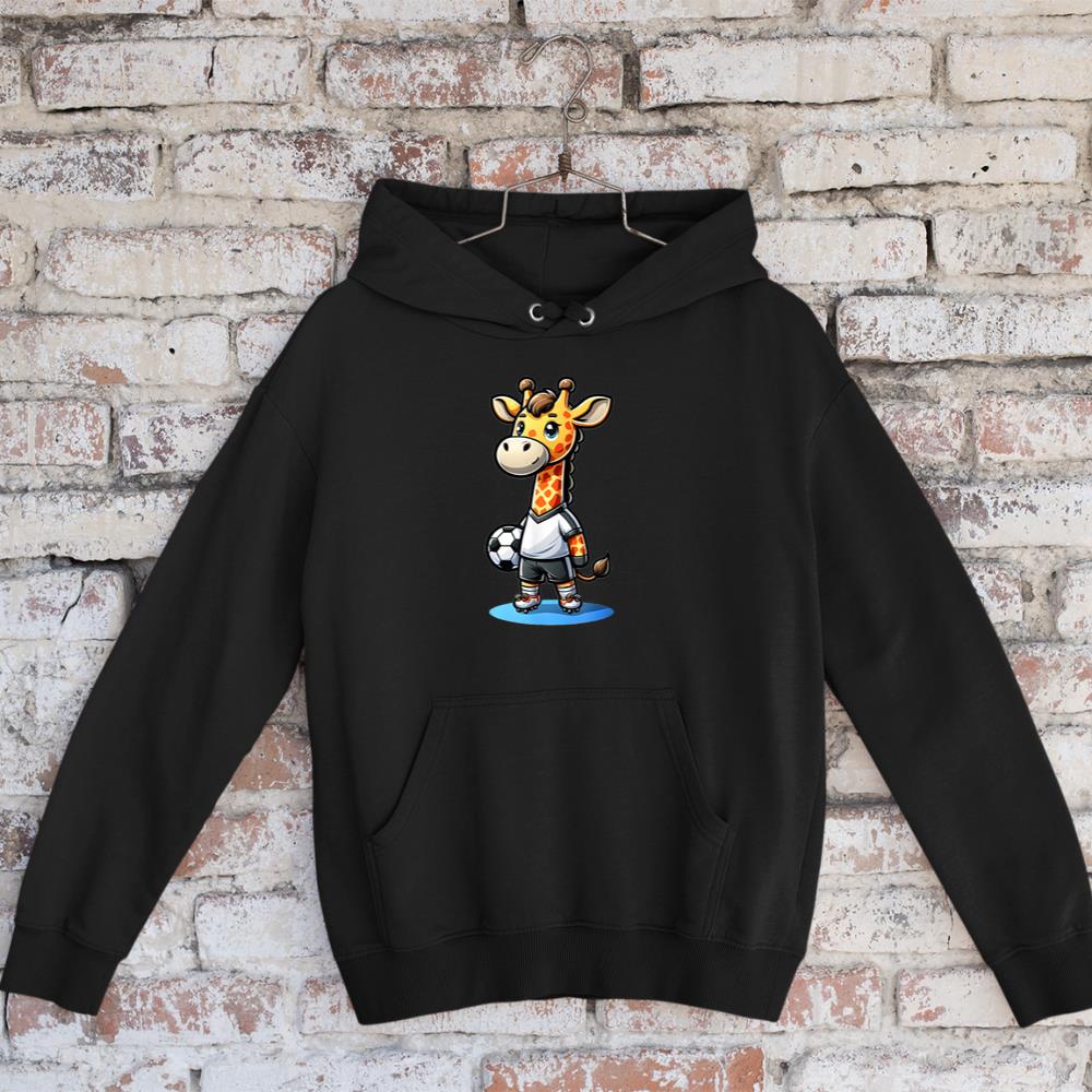 Cute Soccer Player Giraffe Hoodie