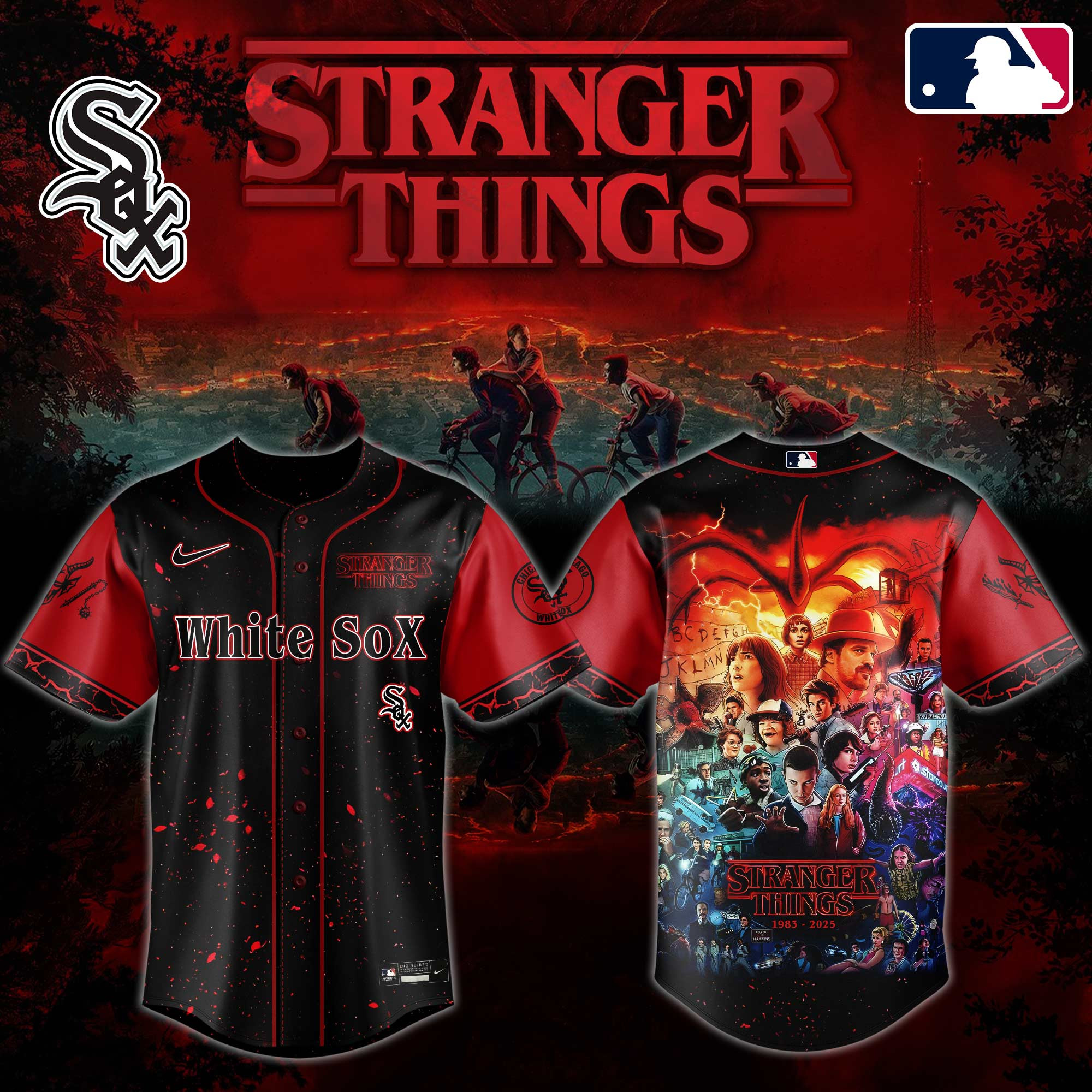 Cw Sox X Stranger Things Jersey 2025 Cool Baseball Gifts