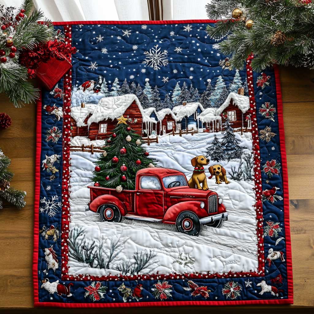 Dachshund Christmas Cheer Quilted Table Runner Theme Holiday Christmas Indoor Decorations Xmas Gift Ideas