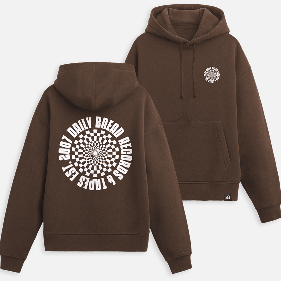 Daily Bread Merch Checkered R And T Brown Hoodie Dad Gifts For Father's Day 2025 Gifts For Fans