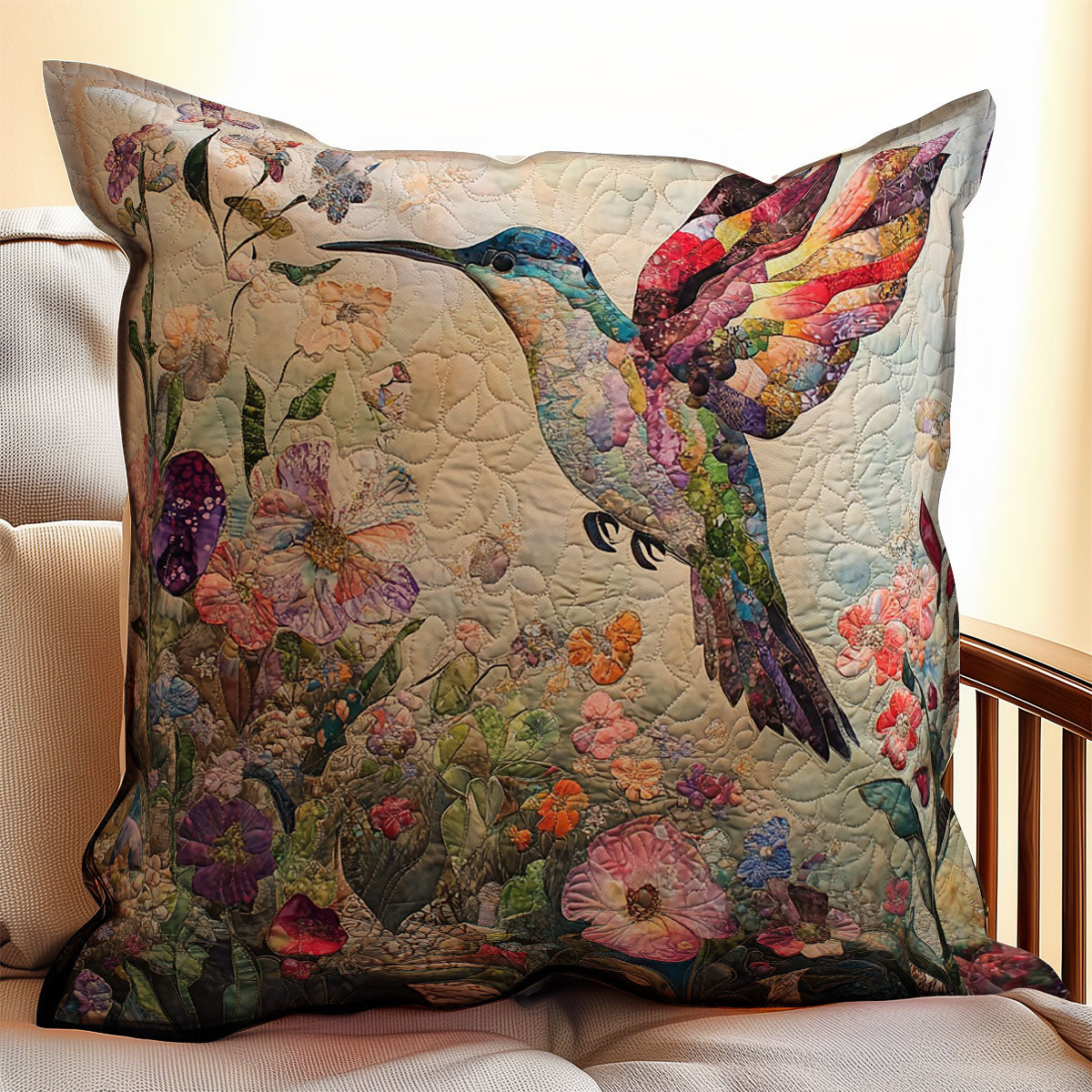 Daisy Hummingbirds Quilt Pillow Case Hummingbird Mother's Day Gifts For Mom Grandma