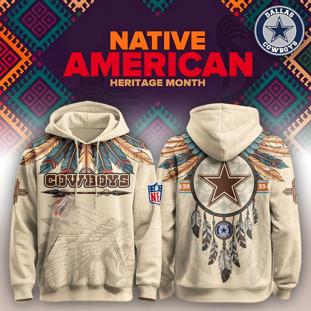 Dallas Cowboys Native American Heritage Month Hoodie Dallas Cowboys Merch Gift For Her